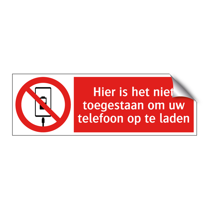 Hier is het niet toegestaan om uw telefoon op te laden