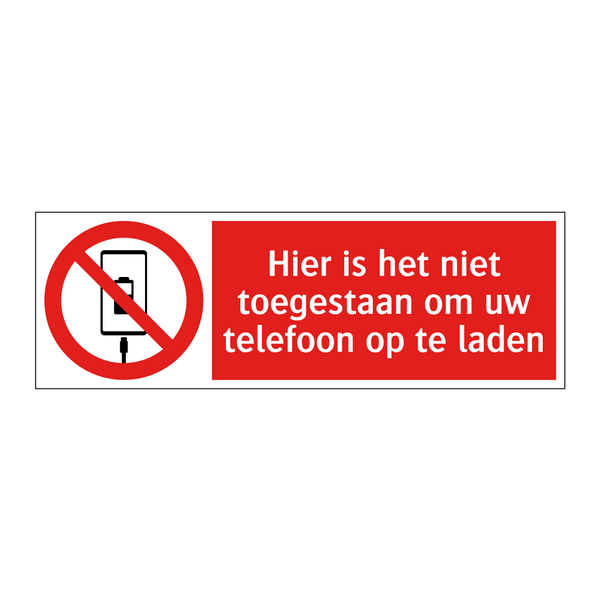 Hier is het niet toegestaan om uw telefoon op te laden