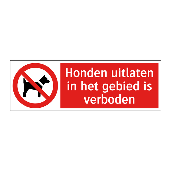 Honden uitlaten in het gebied is verboden
