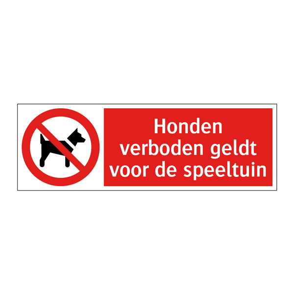 Honden verboden geldt voor de speeltuin