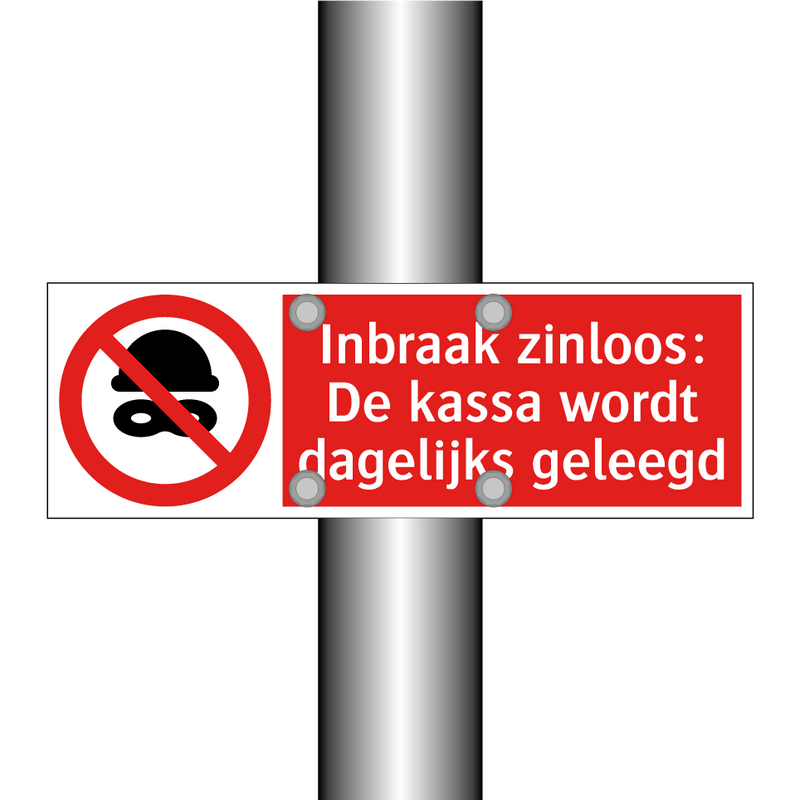 Inbraak zinloos: De kassa wordt dagelijks geleegd