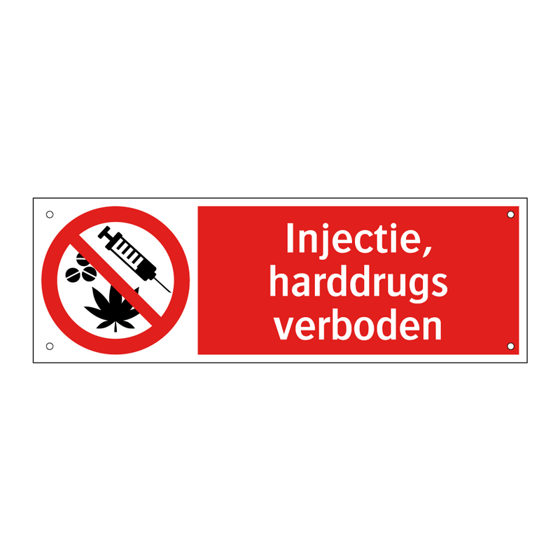 Injectie, harddrugs verboden