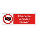Kamperen verboden Caravan
