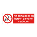 Kinderwagens en fietsen parkeren verboden