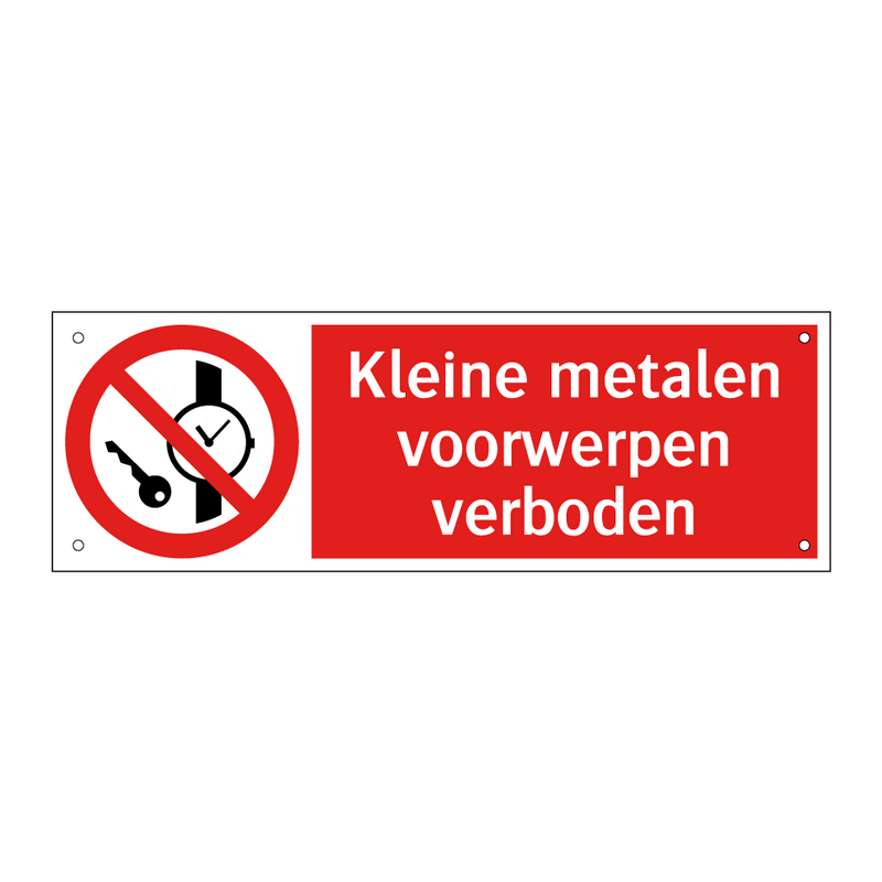 Kleine metalen voorwerpen verboden