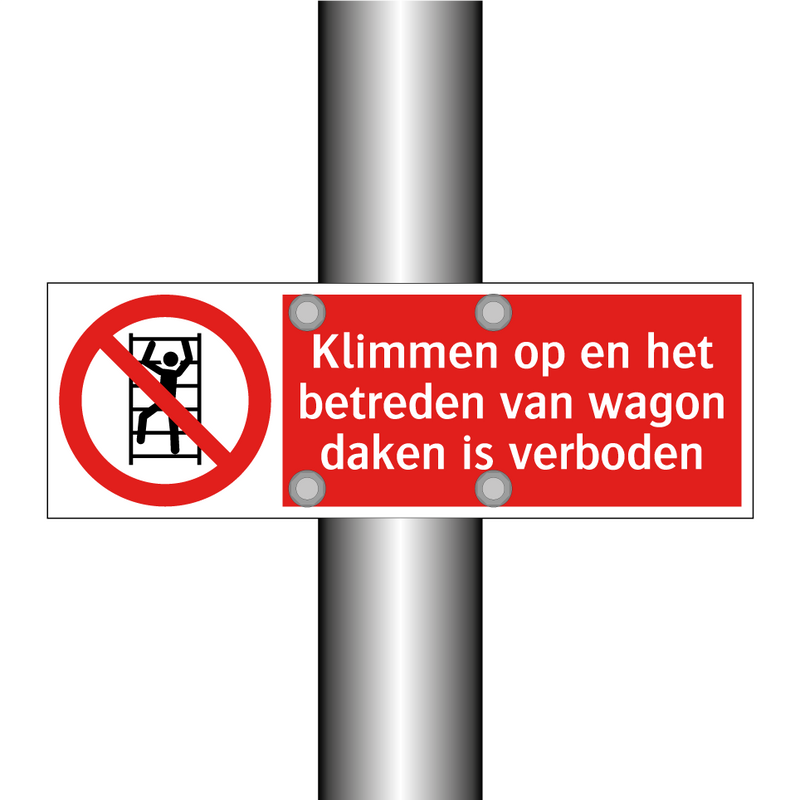 Klimmen op en het betreden van wagon daken is verboden