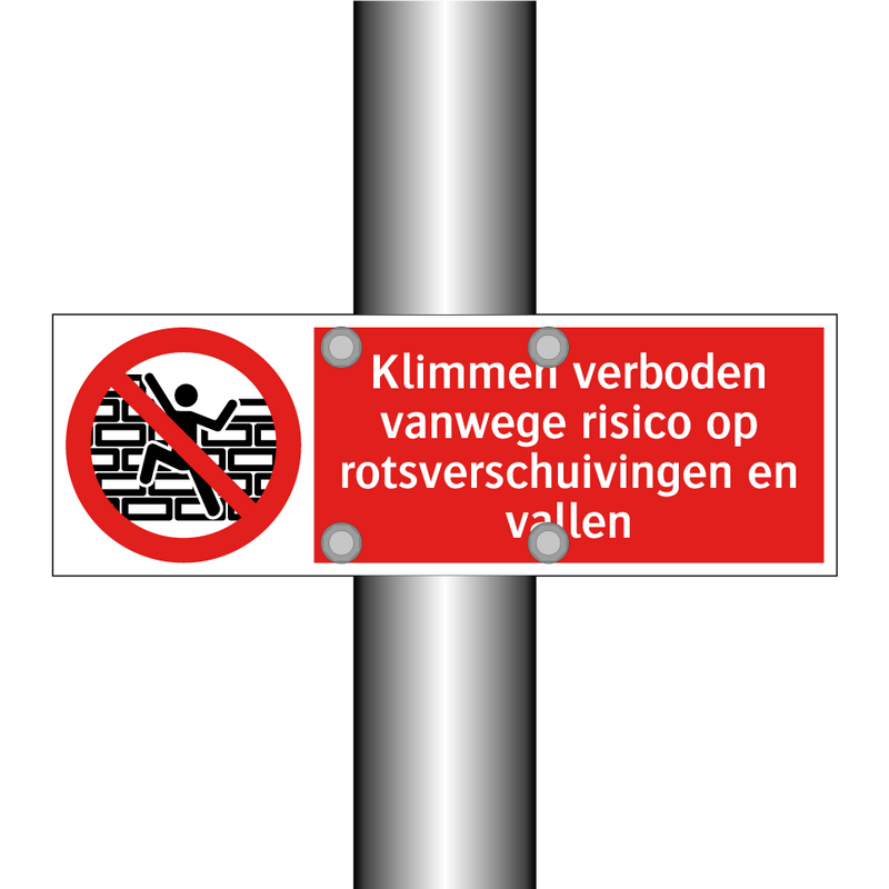 Klimmen verboden vanwege risico op rotsverschuivingen en vallen