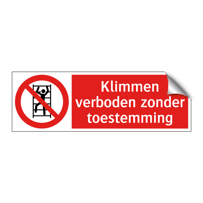 Klimmen verboden zonder toestemming
