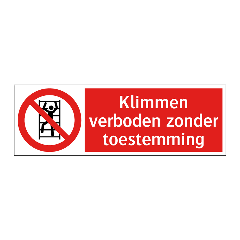 Klimmen verboden zonder toestemming