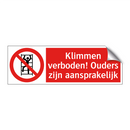 Klimmen verboden! Ouders zijn aansprakelijk