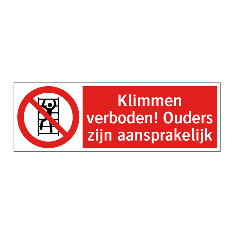 Klimmen verboden! Ouders zijn aansprakelijk