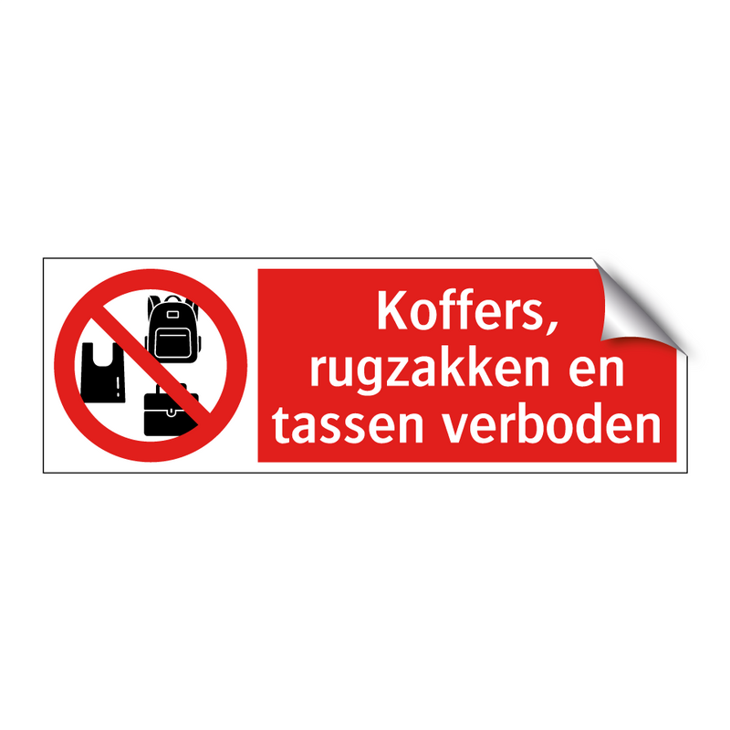 Koffers, rugzakken en tassen verboden