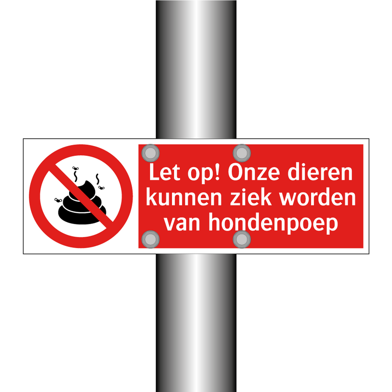 Let op! Onze dieren kunnen ziek worden van hondenpoep