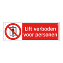 Lift verboden voor personen