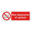 Niet deponeren of opslaan