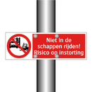 Niet in de schappen rijden! Risico op instorting