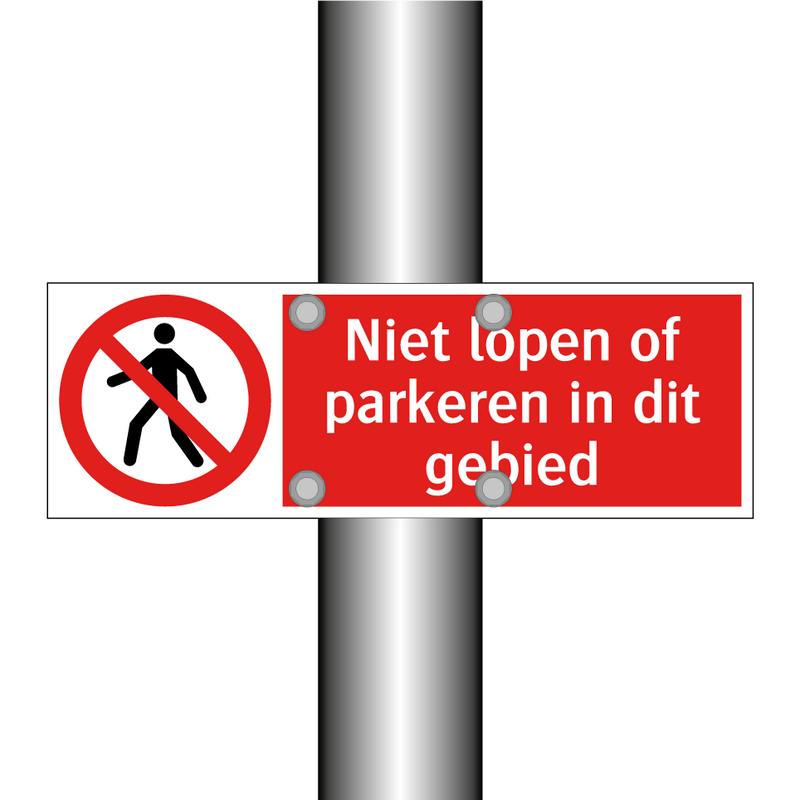 Niet lopen of parkeren in dit gebied
