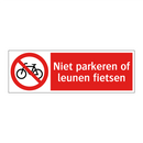 Niet parkeren of leunen fietsen