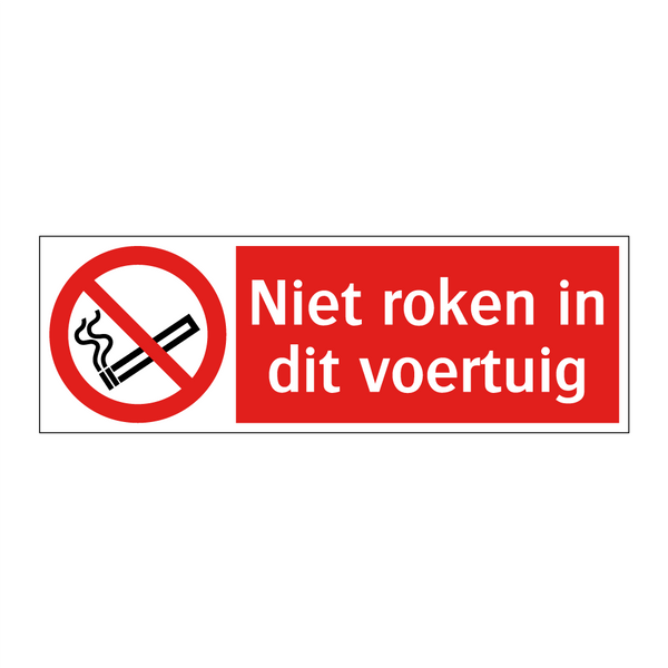 Niet roken in dit voertuig