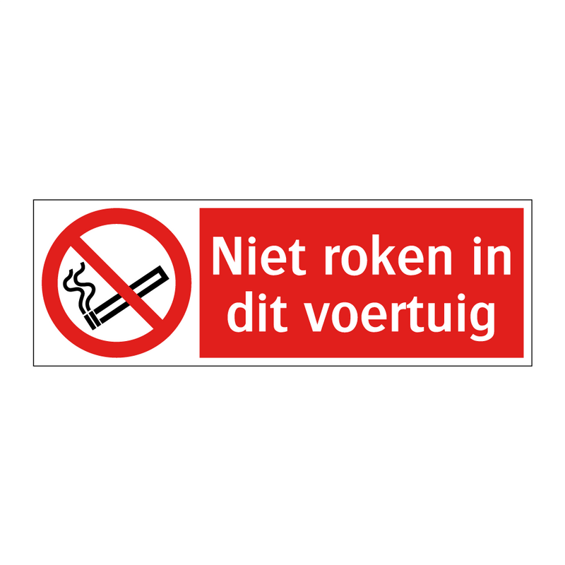 Niet roken in dit voertuig