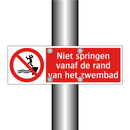 Niet springen vanaf de rand van het zwembad