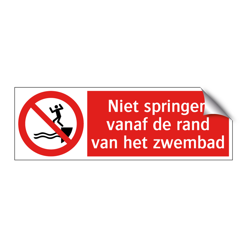Niet springen vanaf de rand van het zwembad