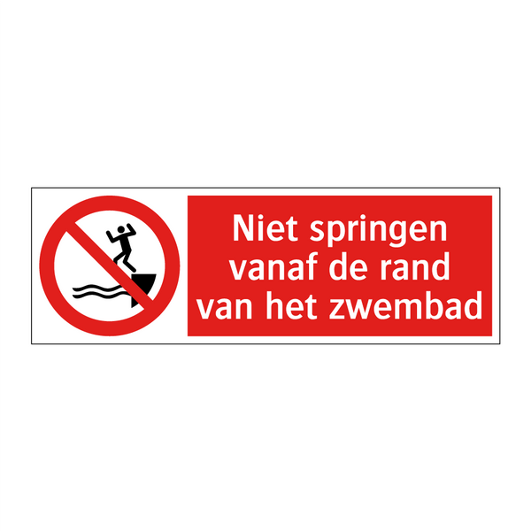 Niet springen vanaf de rand van het zwembad