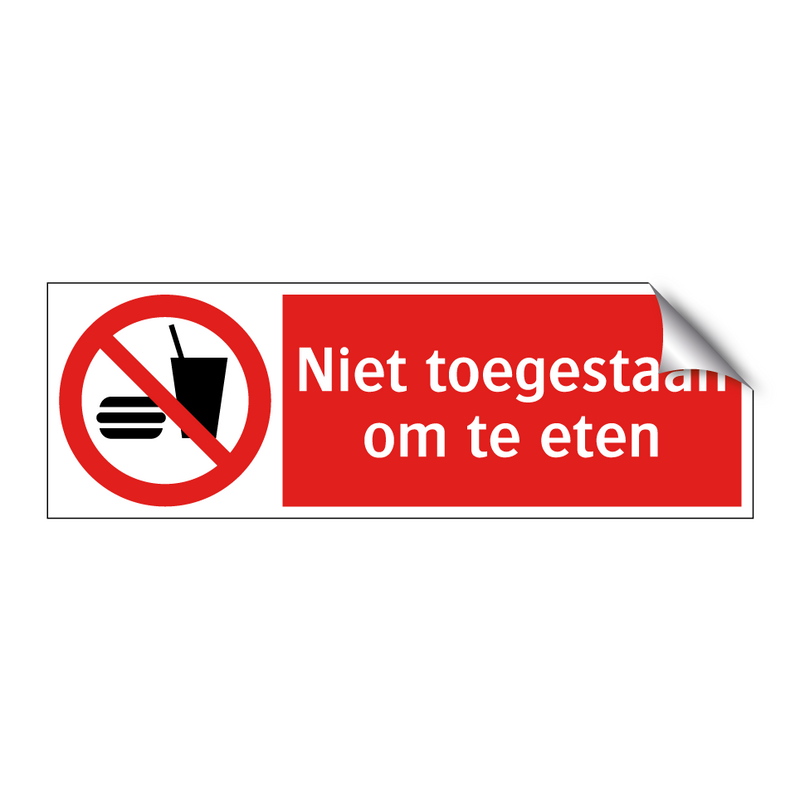 Niet toegestaan om te eten