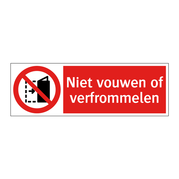 Niet vouwen of verfrommelen