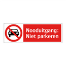 Nooduitgang: Niet parkeren