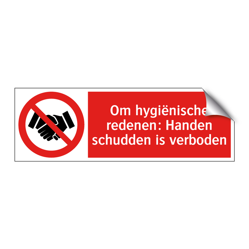 Om hygiënische redenen: Handen schudden is verboden