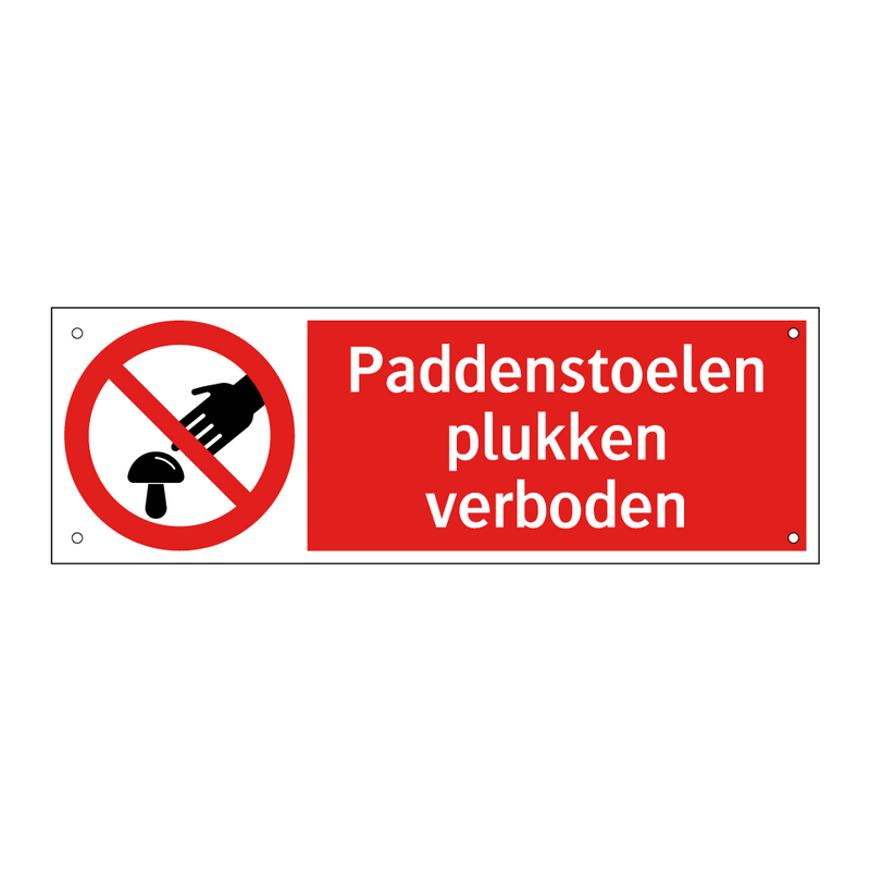 Paddenstoelen plukken verboden