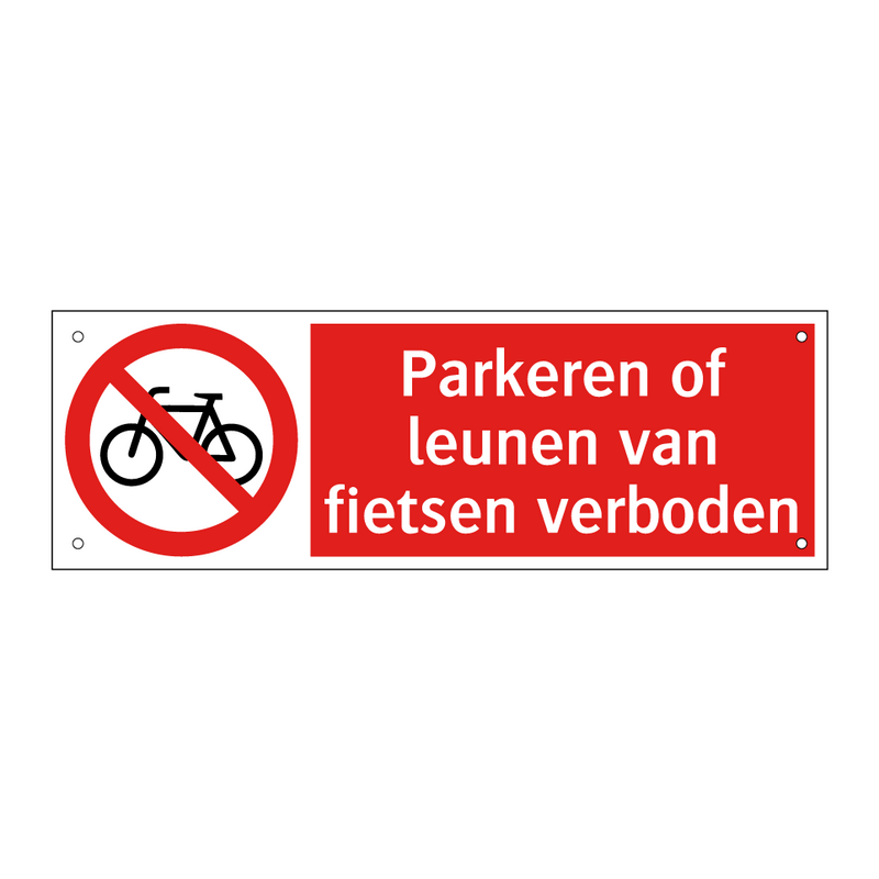 Parkeren of leunen van fietsen verboden
