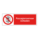 Passagiersvervoer verboden