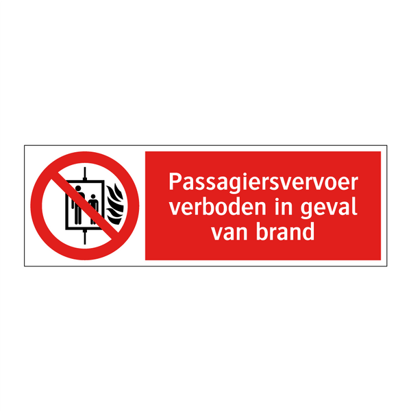 Passagiersvervoer verboden in geval van brand