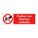 Plukken van bloemen verboden
