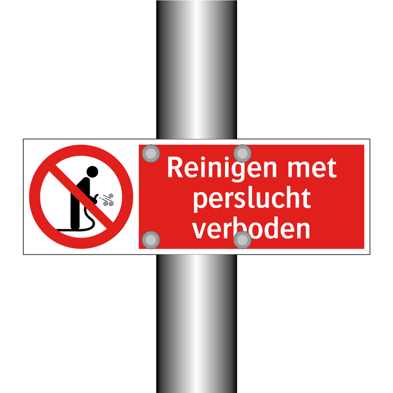 Reinigen met perslucht verboden