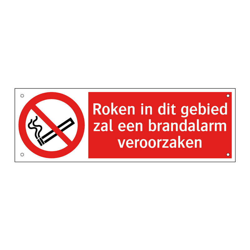 Roken in dit gebied zal een brandalarm veroorzaken