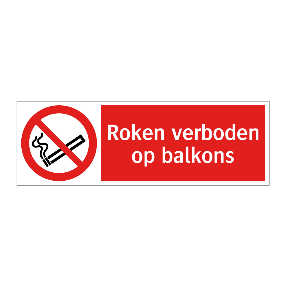 Koop Roken verboden op balkons bord | SignOnline | NL-P5906