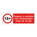 Toegang is verboden voor minderjarigen onder de 18 jaar