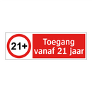 Toegang vanaf 21 jaar