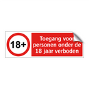 Toegang voor personen onder de 18 jaar verboden