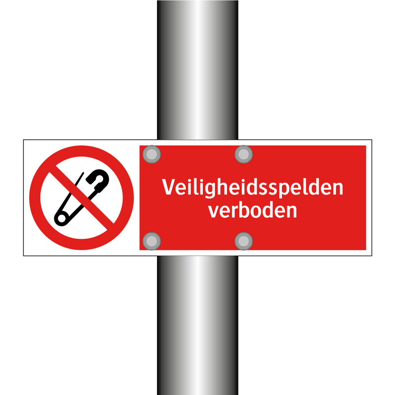 Veiligheidsspelden verboden
