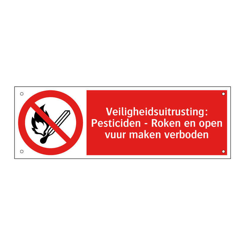 Veiligheidsuitrusting: Pesticiden - Roken en open vuur maken verboden
