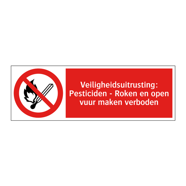 Veiligheidsuitrusting: Pesticiden - Roken en open vuur maken verboden