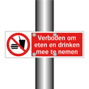 Verboden om eten en drinken mee te nemen