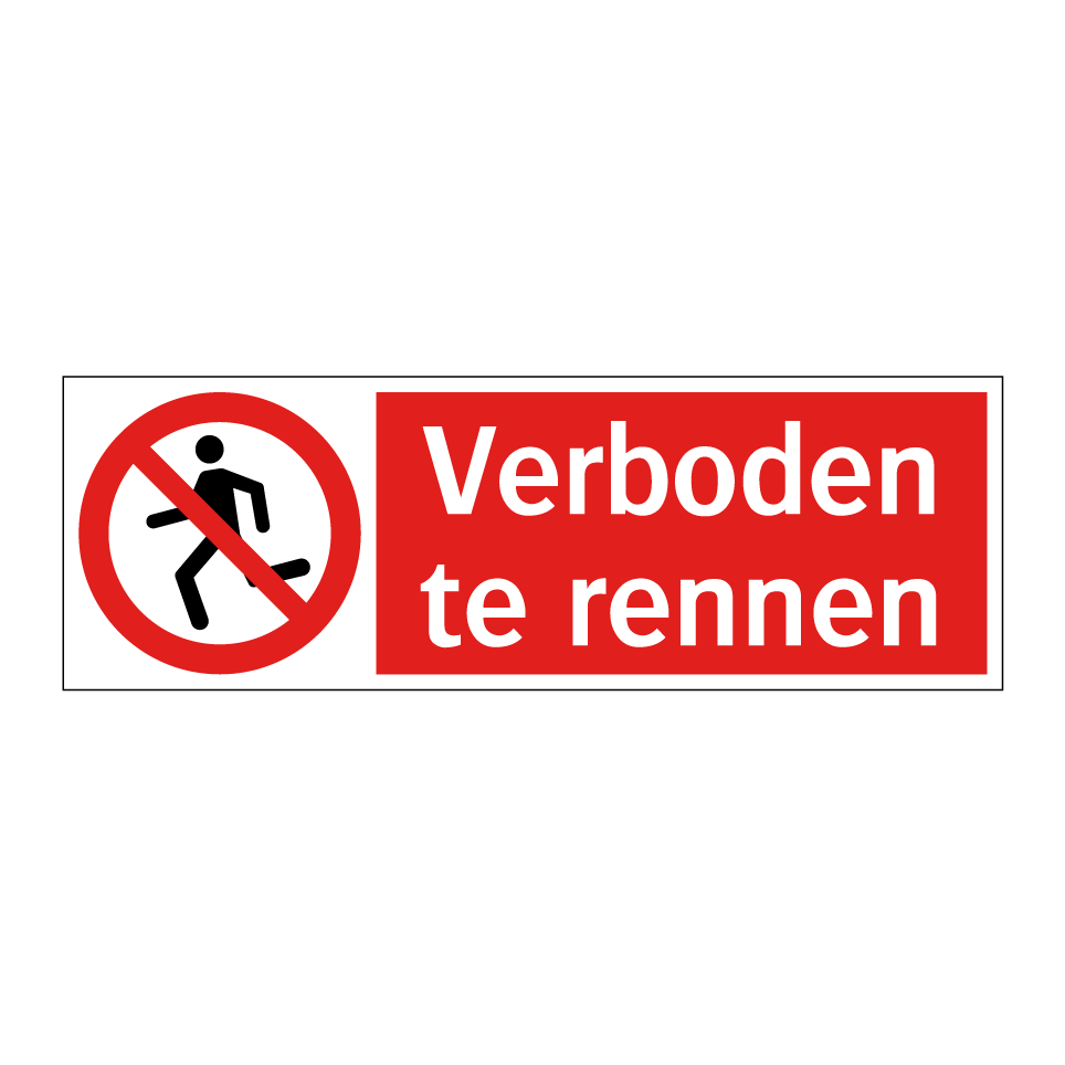 Koop Verboden te rennen bord | SignOnline | NL-P6119