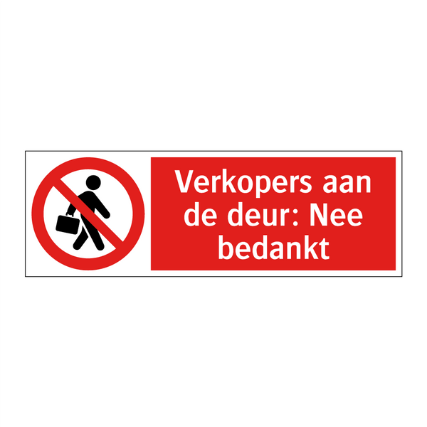 Verkopers aan de deur: Nee bedankt