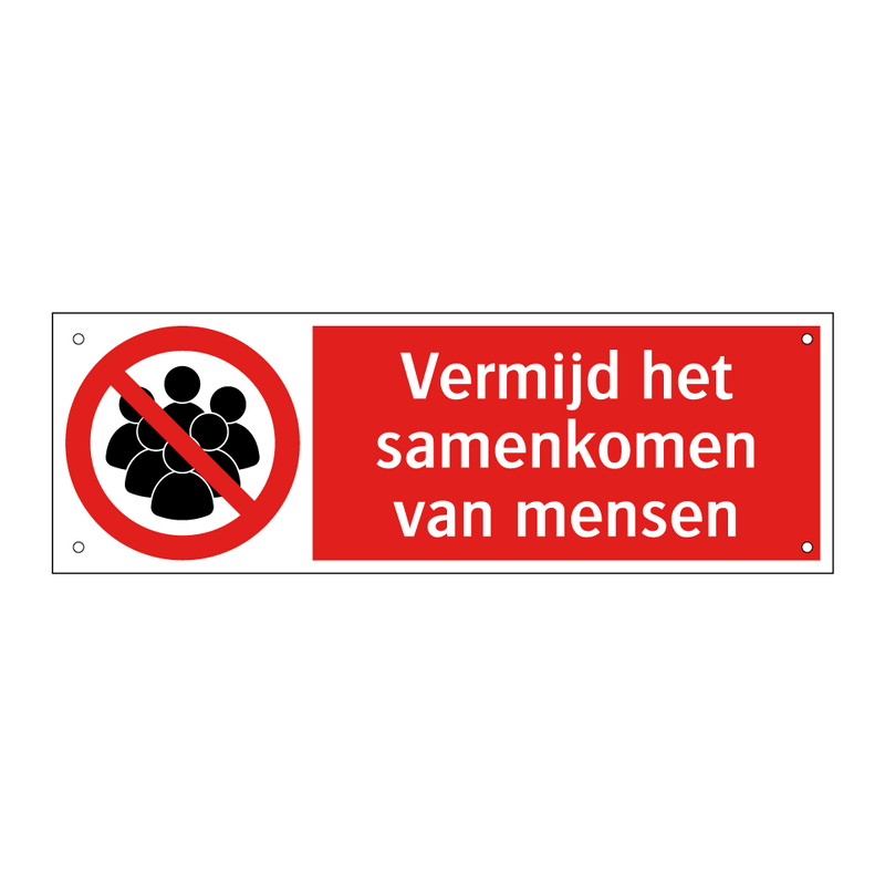 Vermijd het samenkomen van mensen