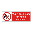 Vuur, open vlam en roken verboden